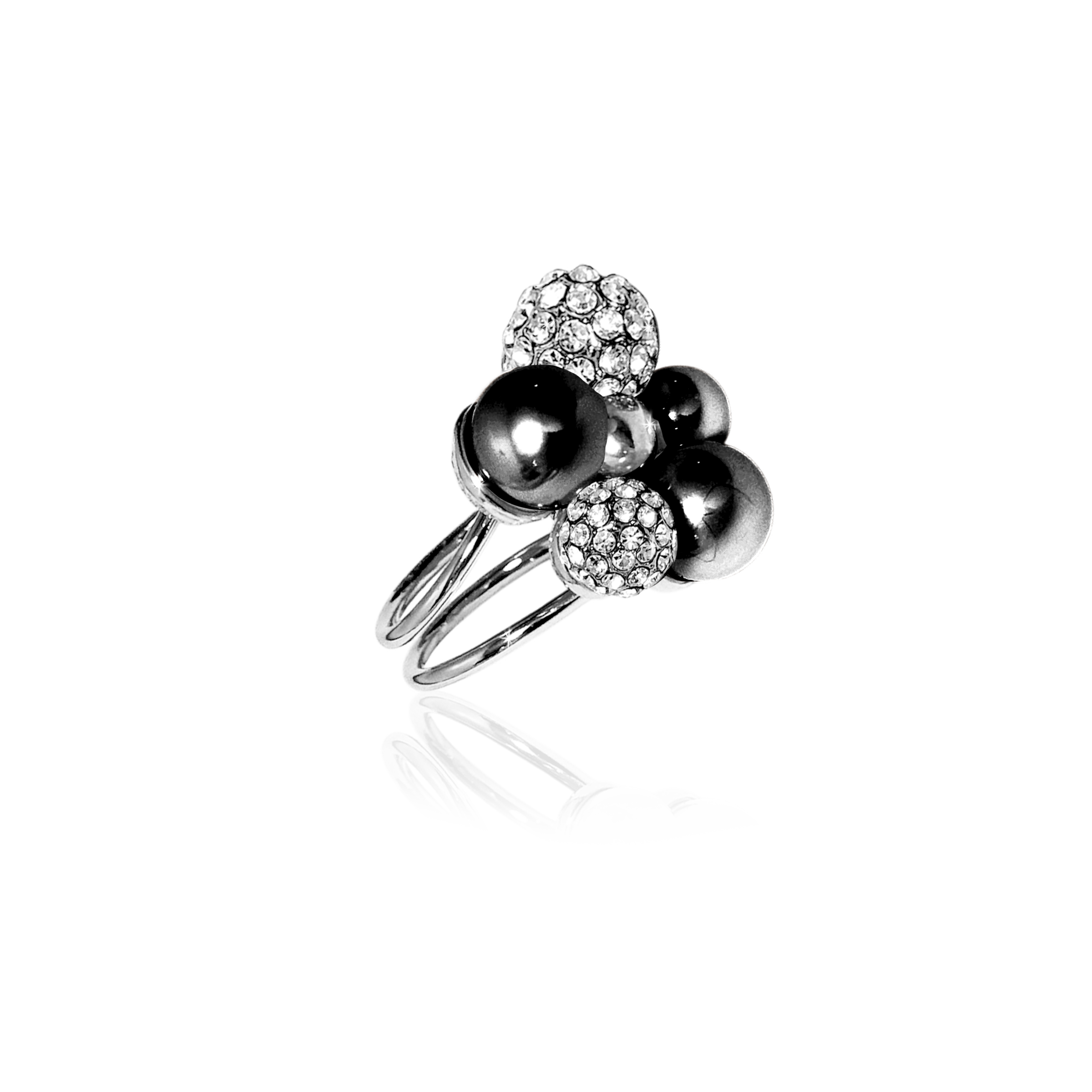 BERRY PEARL SPARKLE MAXI RING - Black (Pre-order - Earliest delivery Week 38)