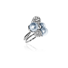 BERRY PEARL SPARKLE MAXI RING - Ljus blå