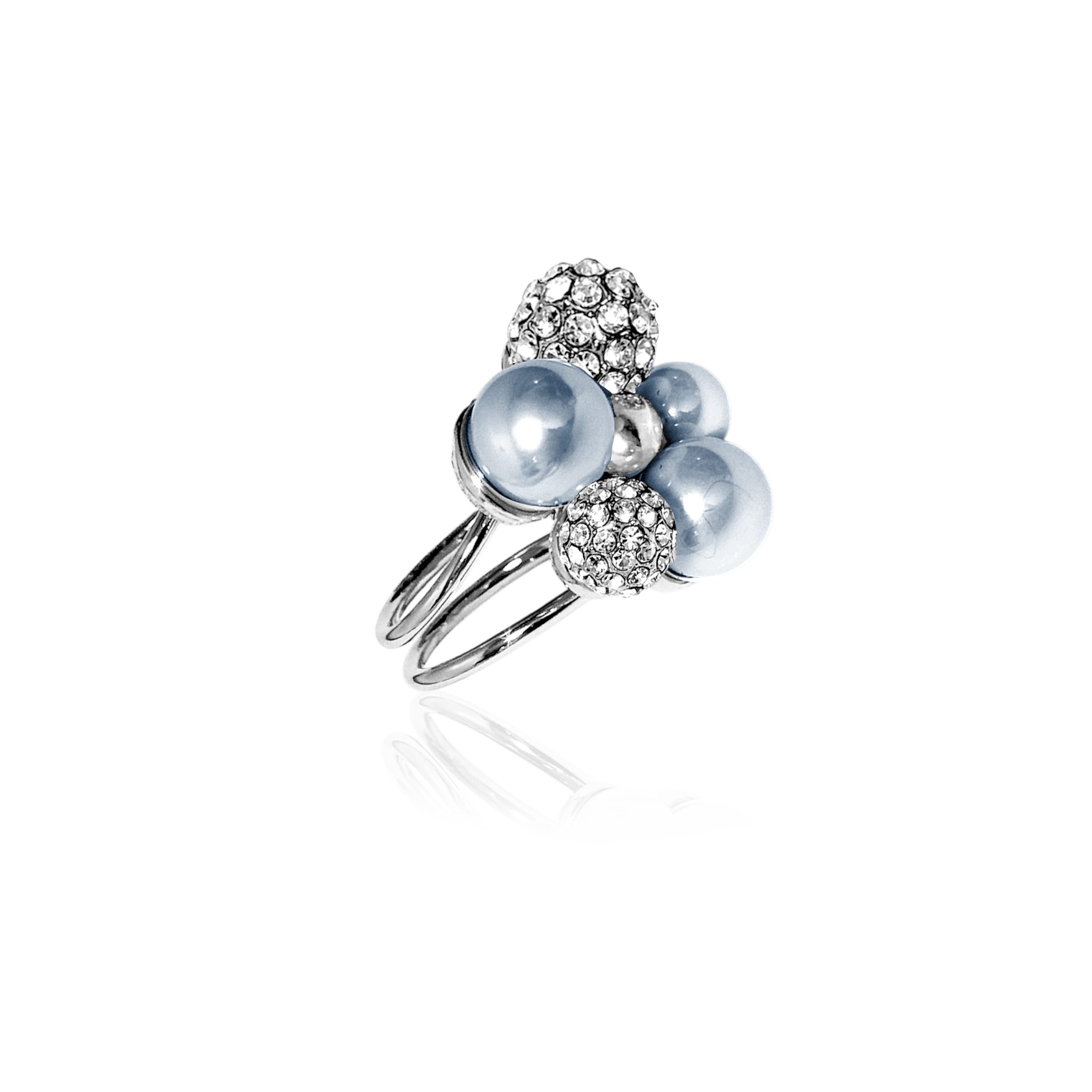 BERRY PEARL SPARKLE MAXI RING - Ljus blå