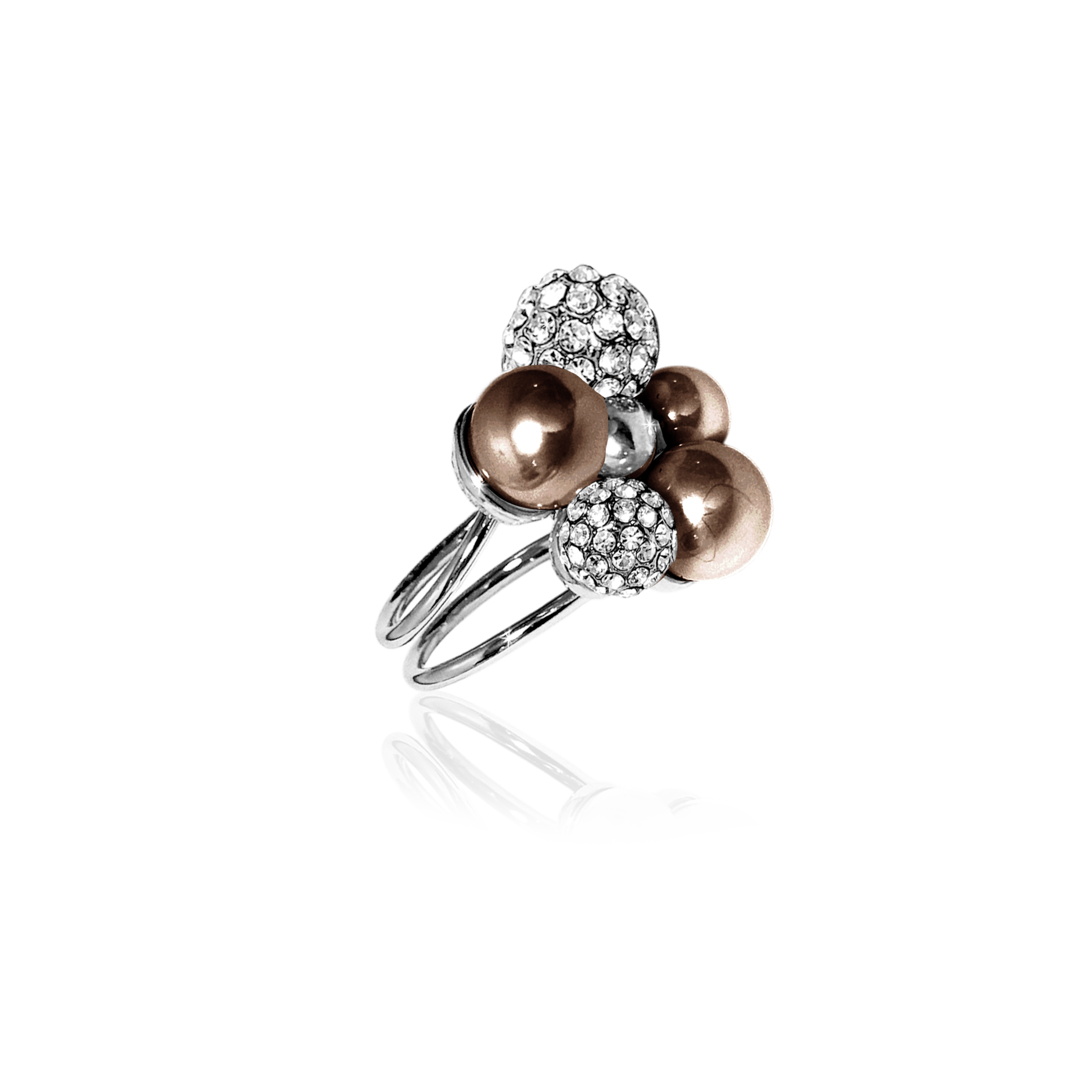BERRY PEARL SPARKLE MAXI RING - Brown (Pre-order - Earliest delivery Week 38)