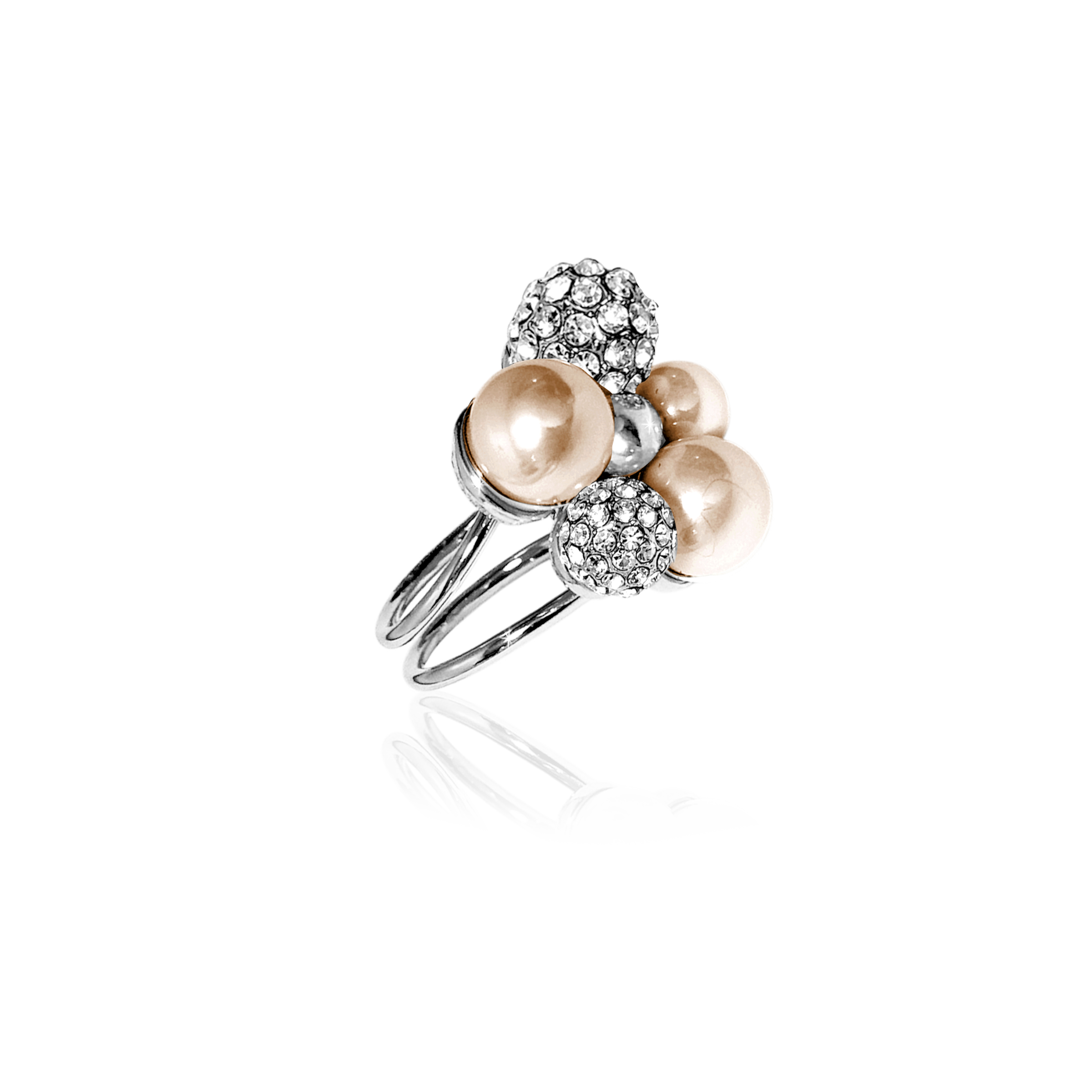 BERRY PEARL SPARKLE MAXI RING - Champagne