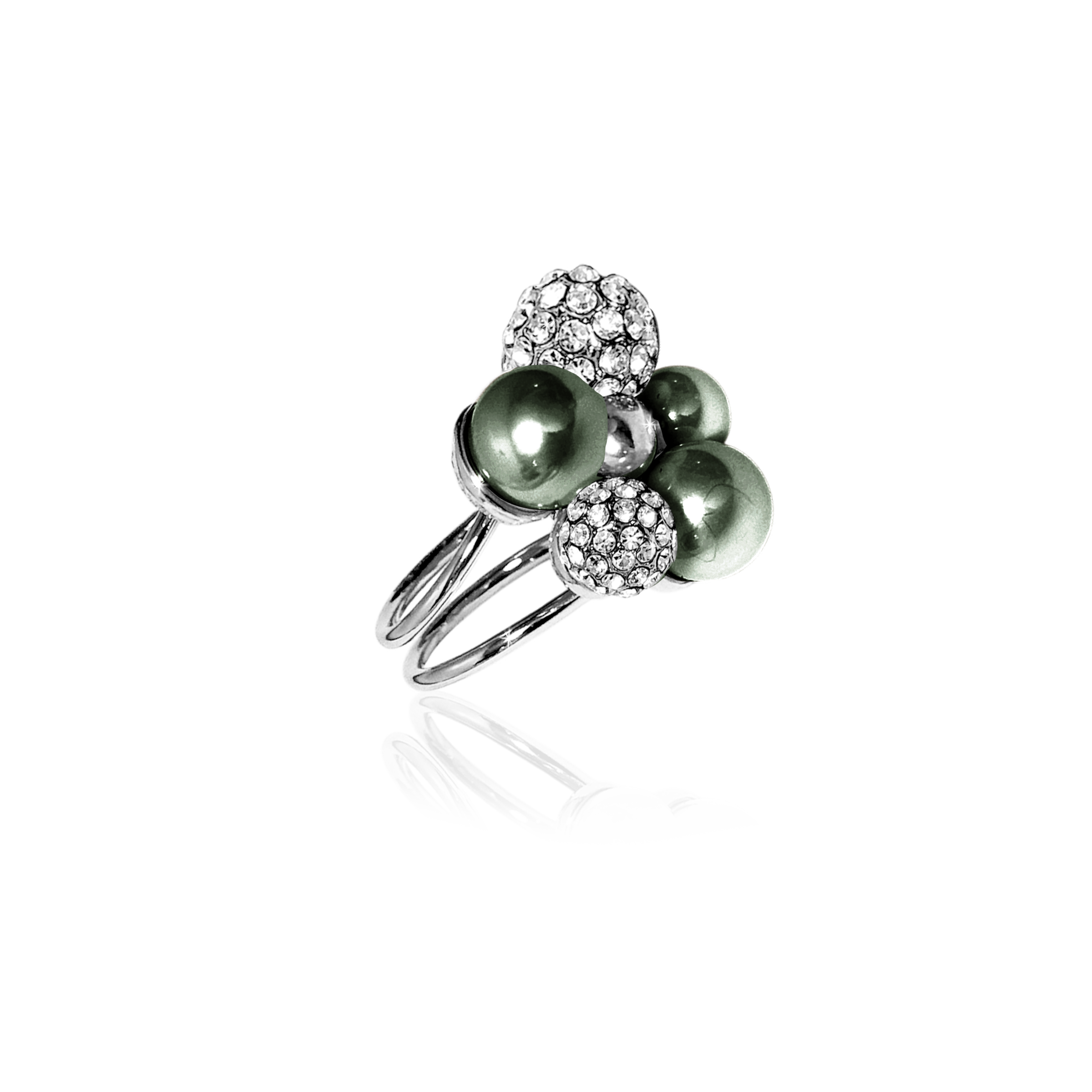 BERRY PEARL SPARKLE MAXI RING - Night Green (Pre-order - Earliest delivery Week 38)