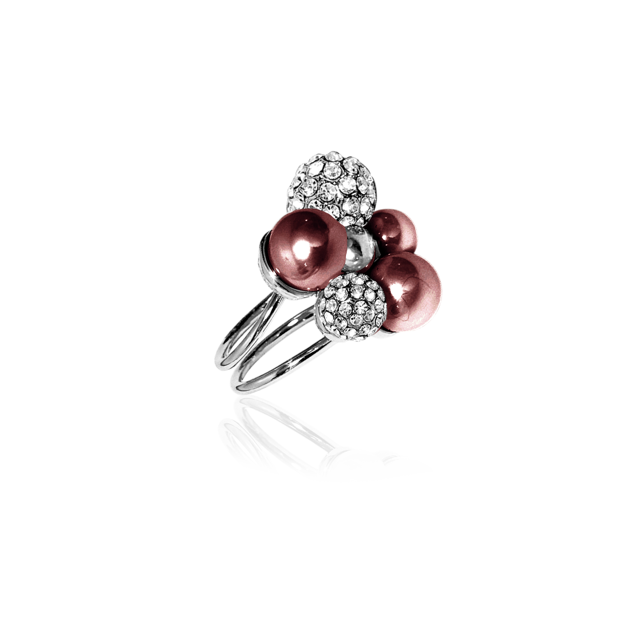 BERRY PEARL SPARKLE MAXI RING - Bordeaux (Pre-order - Earliest delivery Week 38)