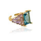 Royal Domino Crystal Ring Blå-Lavendel