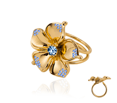 LA FLEUR CRYSTAL Ring - Blue (Expected delivery w.26)