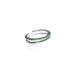 PLAIN CRYSTAL TWIN Ring - Grön