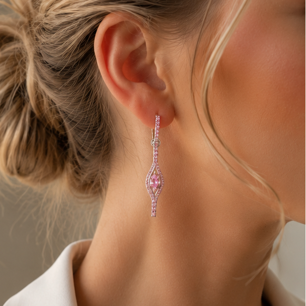ELECKTRA SPARKLE EYE HOOP Örhängen - Rosa