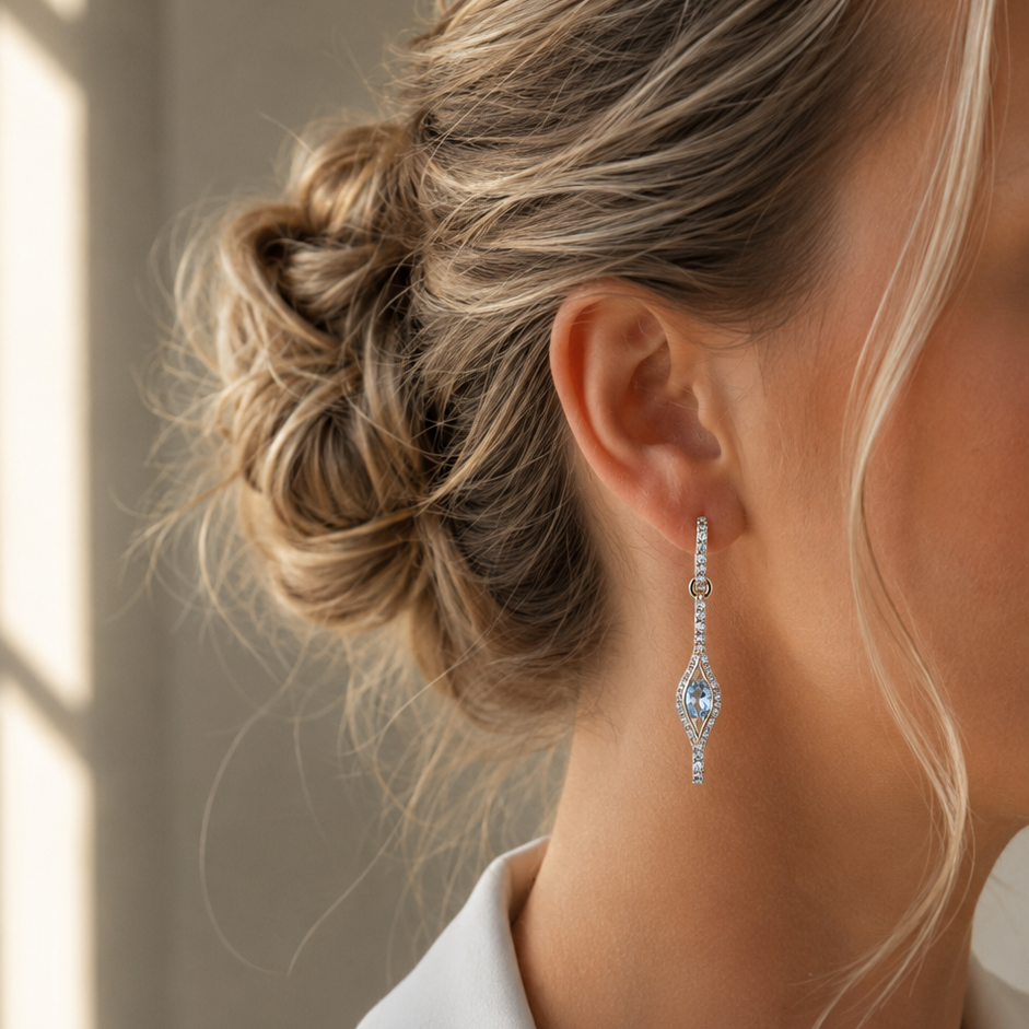 ELECKTRA SPARKLE EYE HOOP Örhängen - Blå