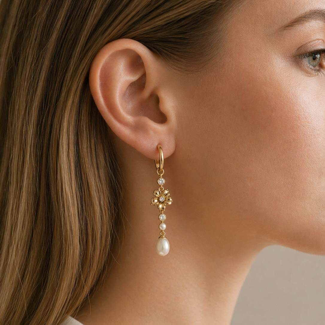 LA FLEUR Chic Hoop Örhängen (Förbeställning - Tidigast Leverans V.22)