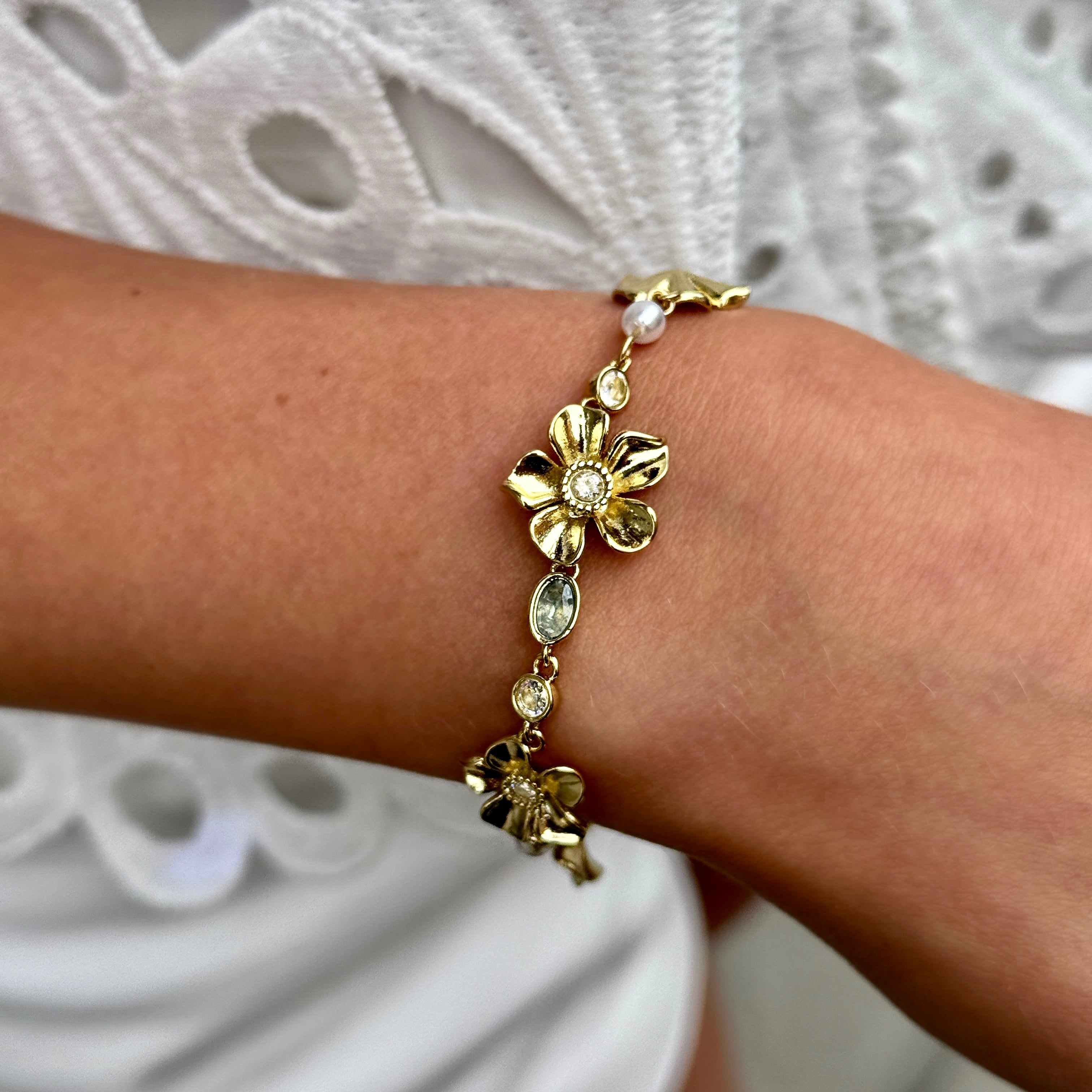 LA FLEUR SIRÈNE GARDEN ARMBAND Blå