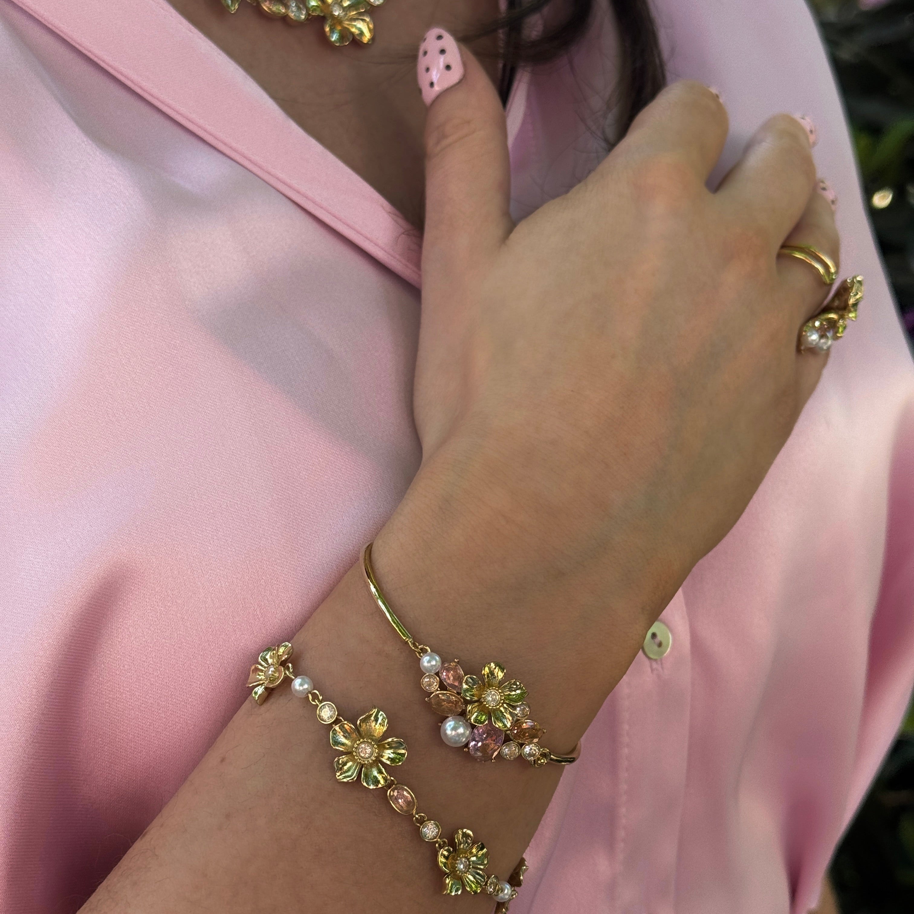 LA FLEUR SIRÈNE GARDEN CUFF Armband Rosa