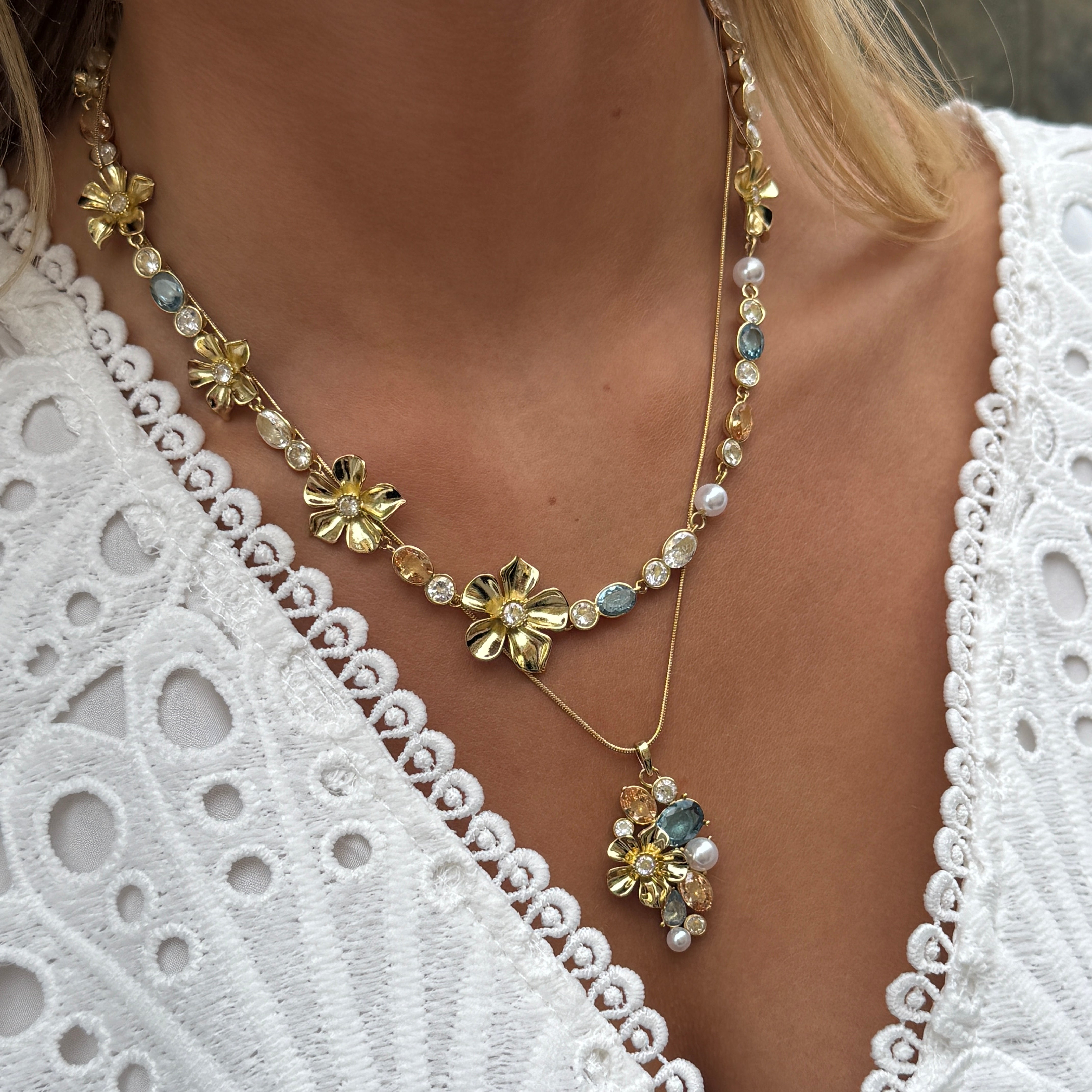 LA FLEUR SIRÈNE GARDEN Halsband Blå