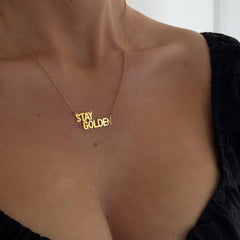 STATEMENT QUOTE MINI HALSBAND - STAY GOLDEN