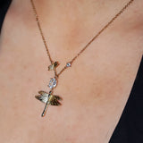 DRAGONFLY REBORN CRYSTAL PENDANT Halsband