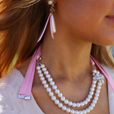 PEARL BOW HALSBAND Rosa
