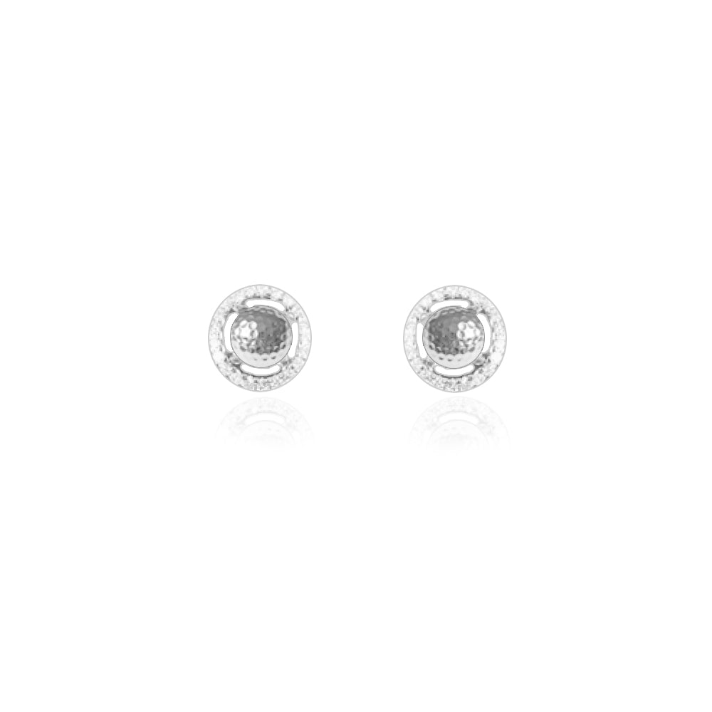 SPARKLE GOLF BALL HALO STUD EARRINGS