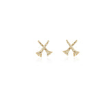 CROSS PEG SPARKLE STUD EARRINGS