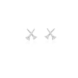CROSS PEG SPARKLE STUD EARRINGS