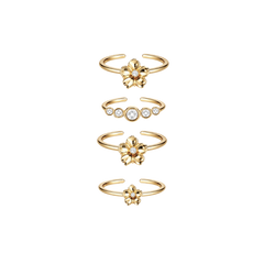LA FLEUR Detail 4-Pack Rings