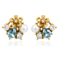 LA FLEUR SIRÈNE GARDEN STUDS Örhängen Blå