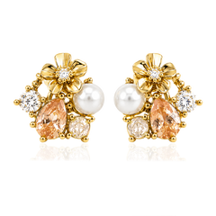 LA FLEUR SIRÈNE GARDEN STUDS Örhängen Champagne