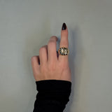 MEGA CRYSTAL RING Guld