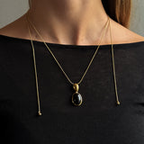 MOONSTONE PENDANT HALSBAND Guld 40-100 cm