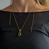 MOONSTONE PENDANT HALSBAND Guld 40-100 cm