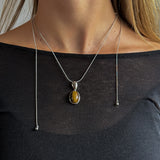 MOONSTONE PENDANT HALSBAND Silver 40-100 cm