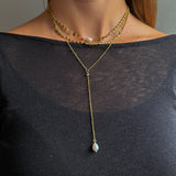 MULTI PEARL HALSBAND Guld 35+6 cm
