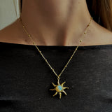 SOLAR PENDANT HALSBAND Guld 45+6 cm