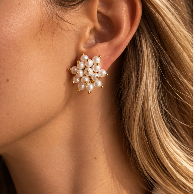BERRY PEARL SPLASH STUDS