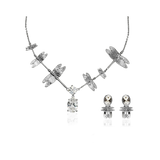 DRAGONFLY REBORN Multi Necklace + Crystal Loop Earrings Set