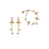 DRAGONFLY REBORN Iconic Bracelet + Multi Hoop Earrings Set