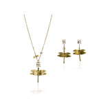 DRAGONFLY REBORN Crystal Necklace + Stud Set