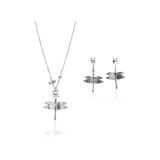 DRAGONFLY REBORN Crystal Necklace + Stud Set
