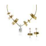 DRAGONFLY REBORN Multi Necklace + Crystal Stud Earrings Set