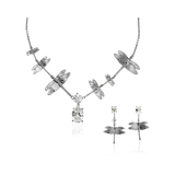 DRAGONFLY REBORN Multi Necklace + Crystal Stud Earrings Set