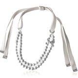 PEARL BOW HALSBAND Naturvit