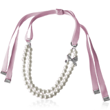 PEARL BOW HALSBAND Rosa