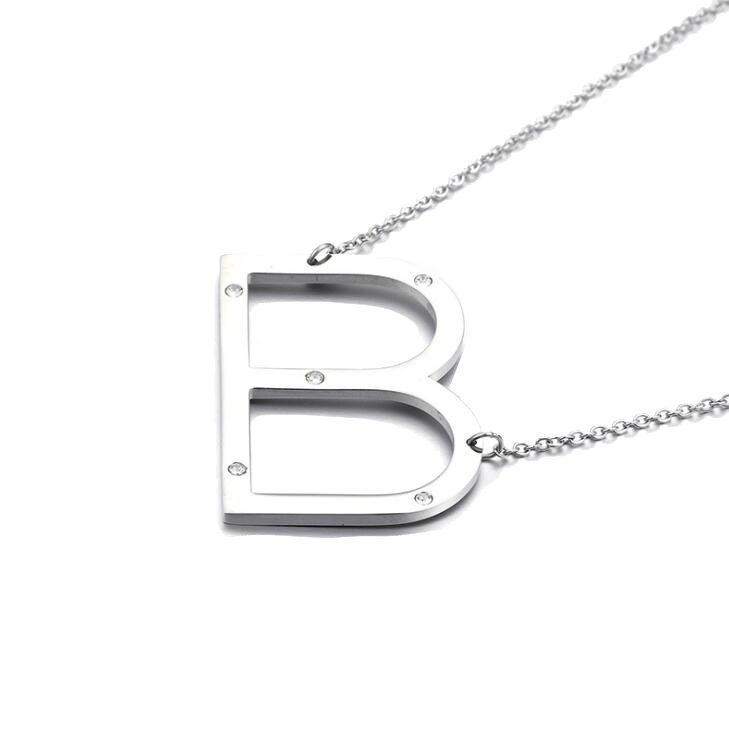 IOAKU-Letter-Necklace-B-Silver