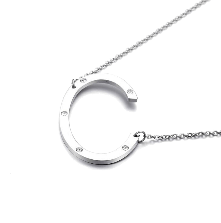 IOAKU-Letter-Necklace-C -Silver