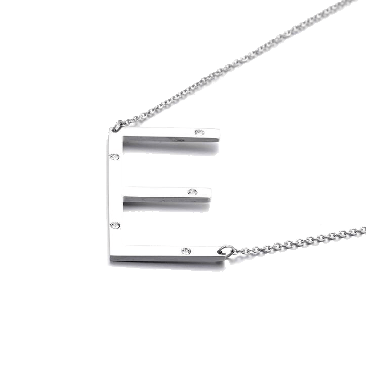IOAKU-Letter-Necklace-E-Silver