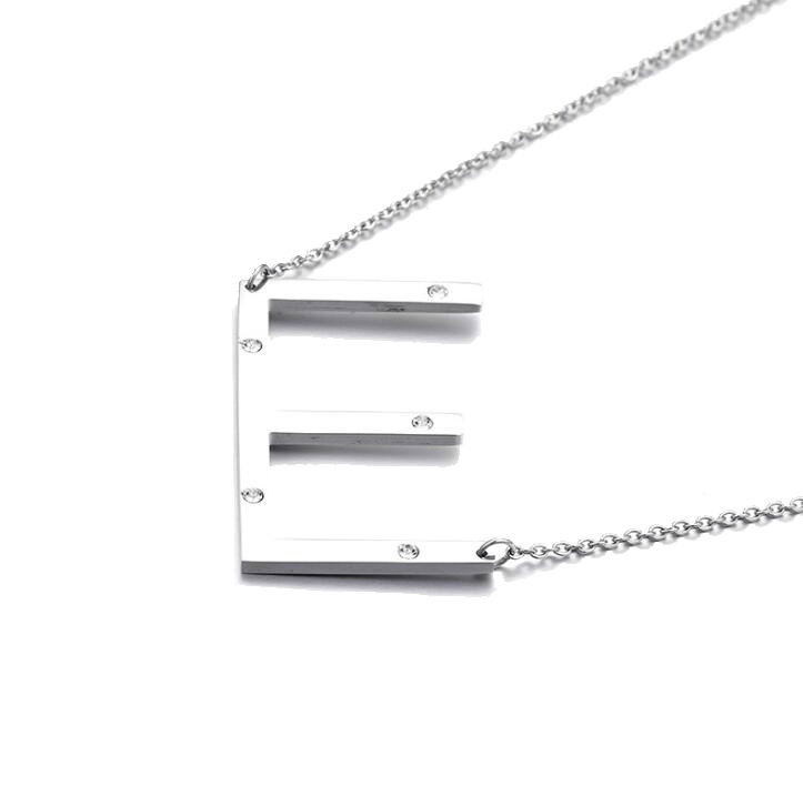IOAKU-Letter-Necklace-E-Silver