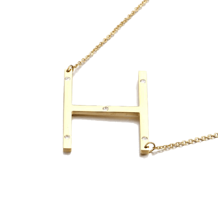 IOAKU-Letter-Necklace-H-Gold