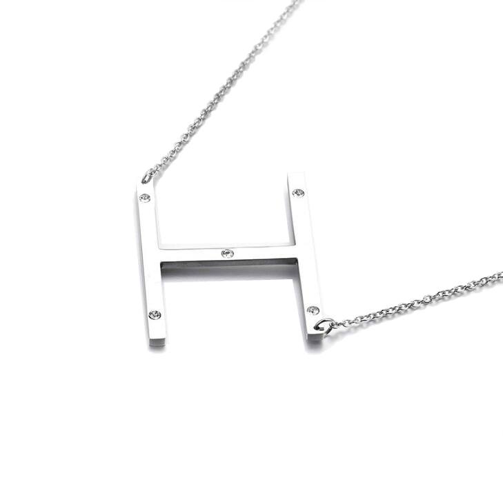 IOAKU-Letter-Necklace-H-Silver