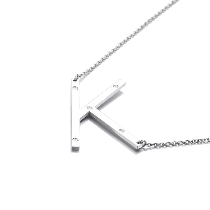 IOAKU-Letter-Necklace-K-Silver
