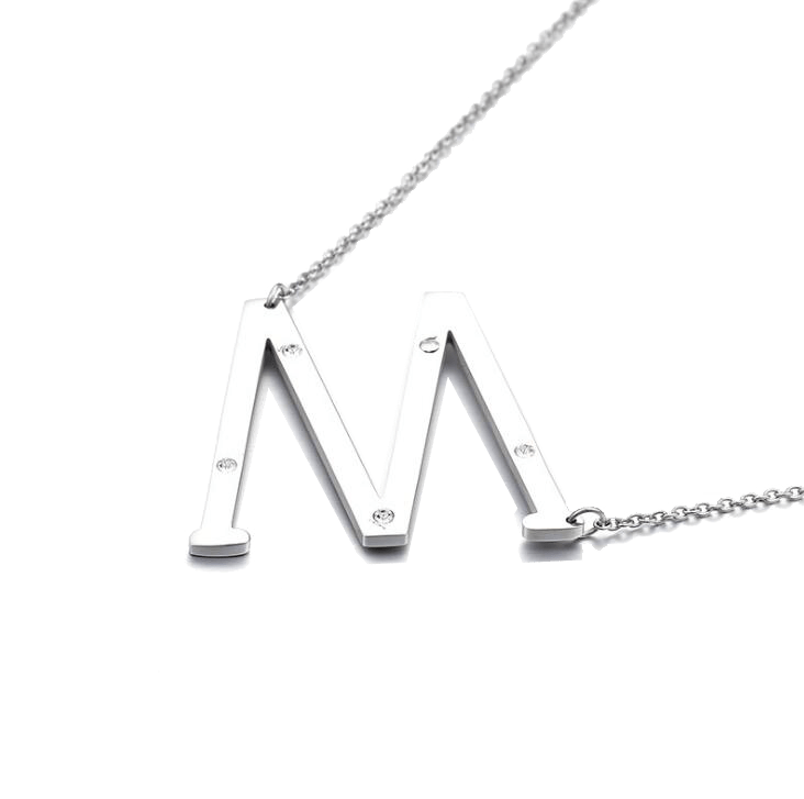 IOAKU-Letter-Necklace-M-Silver