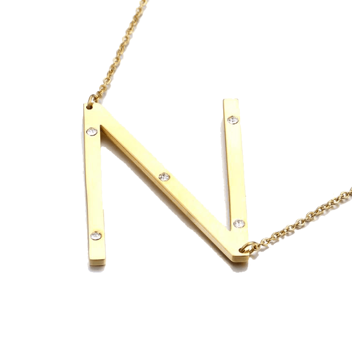 IOAKU-Letter-Necklace-N-Gold
