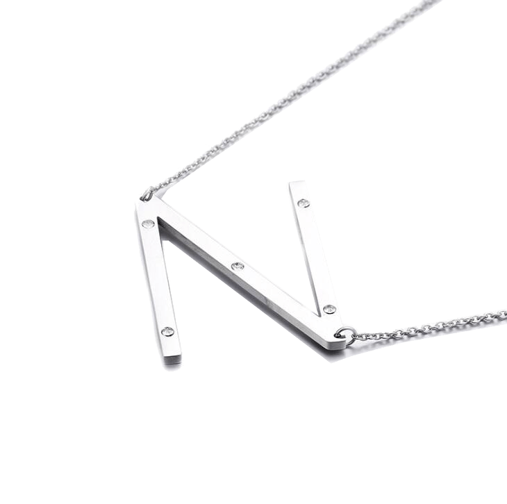 IOAKU-Letter-Necklace-N-Silver